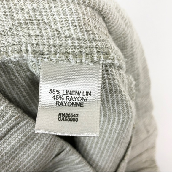 Van Heusen Linen Rayon Blend Drawstring Ankle Pants Vertical Stripe - Picture 9 of 10